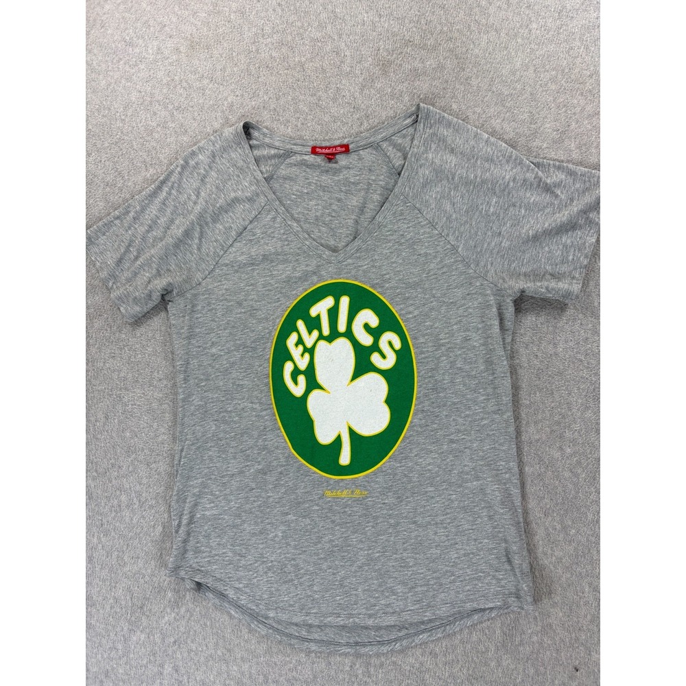 Boston Celtics Screened Logo Basketball S/S Tee‎ Shirt (Women's Small) Gray